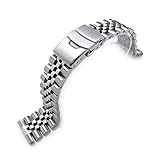 22 mm Super Jubilee 316L Edelstahl Armbanduhr Band, massiv, gerades Ende, Diver Schließe