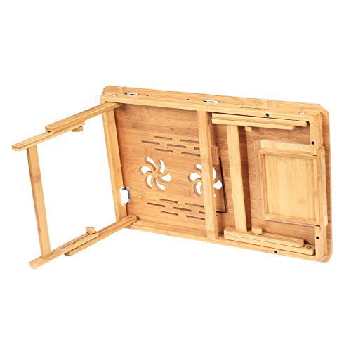 En Venta SONGMICS Laptop Desk, Adjustable Bamboo Bed Table and
Breakfast Tray with 5 Tilting Angles, Cooling Holes and Drawer LLD001
en Amazon