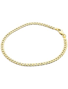Miore Armband Damen, Schmuck Gelbgold, Panzerkette  9 Karat / 375 Gold 19.5 cm