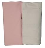 Ti-Tín, Lot de 2 draps housse pour petit lit bébé/100% coton percale/Lot de 2 draps housse réglables avec élastique/1 drap blanc, 1 drap rose/50x80cm