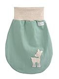 "Lilakind" Schlafsack Strampelsack Pucksack Mint Sweat Ecru Melange Reh Applikation