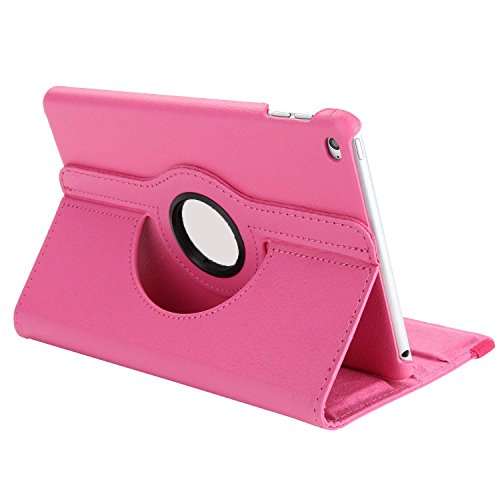 WindTeco Neu iPad 9.7 Zoll 2017 / iPad Air 2 / iPad Air Hülle – 360 Grad Rotierende Stand Smart Cover Case Schutzhülle Tasche Etui mit Auto Schlaf / Wach Funktion für Apple New iPad 9.7 inch 2017 Modell / iPad Air 2 2014 Modell / iPad Air 2013 Modell Tablet, Magenta - 5
