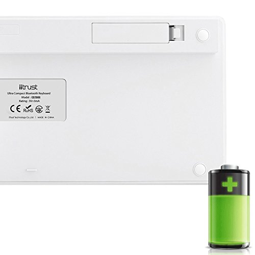 Bluetooth Tastatur || Iitrust Ultra dünn Bluetooth 3.0 Wireless Tastatur für Apple iOS / Microsoft Windows / Android (Deutsche Silber) *Schenken eine Schutzfolie - 5