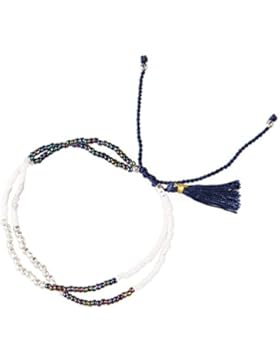 Silber Behandlung Türkis Kristall Wulstig Seil Doppelt Strand Armband Handgewebt Mode Strand Schmuck