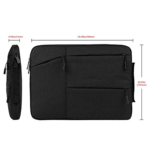 iCasso Schützend Weich Handtasche Tragetasche Notebooktasche Laptop sleeve Einfachen Stil Hülle für Laptop / Dell / Surface / MacBook, Notebook und Tablet / Lenovo / Samsung (11-13.3 Zoll,Schwarz) - 2