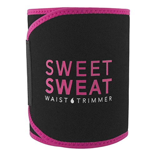 Sweet Sweat Taille Trimmer (Rosa Logo) für Männer & Frauen. Inklusive gratis Probe des Sweet Sweat Workout Enhancer.
