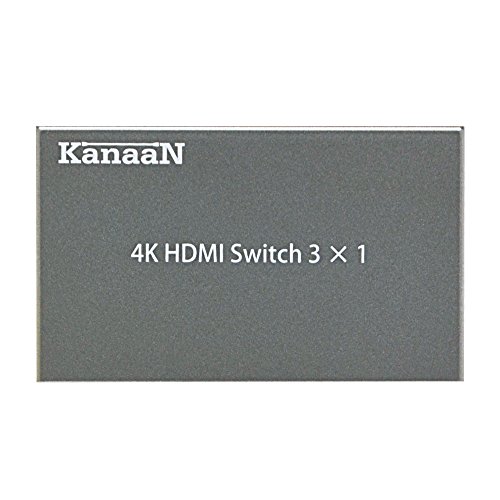 KanaaN 3×1 HDMI Switch UltraHD – 3 Port Eingang auf 1 Port Ausgang | Fernbedienung | FullHD, UHD, 4K, 4K*2K 1080p kompatibel | HDMI 1.4 Standard - 8
