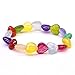 Produktbild YCWDCS Armband Sommer Strand zufällige Farbe Herz Naturstein Chakra Armband Regenbogen Glück Bead Reiki Strand Armband für Mädchen und Frauen
