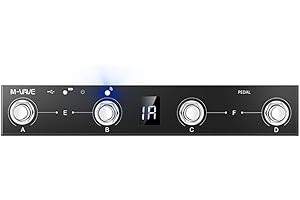 FACULX M-VAVE Chocolate BT Contrôleur MIDI sans fil rechargeable 4 boutons Portable MIDI Pédale Contrôle APP Noir