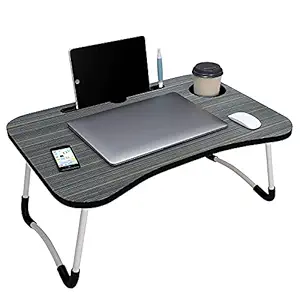 ABIR Enterprise Kids Study Laptop Table Foldable Solid Wooden, with Cup & Pen Holder Used for Reading, Study, Homework