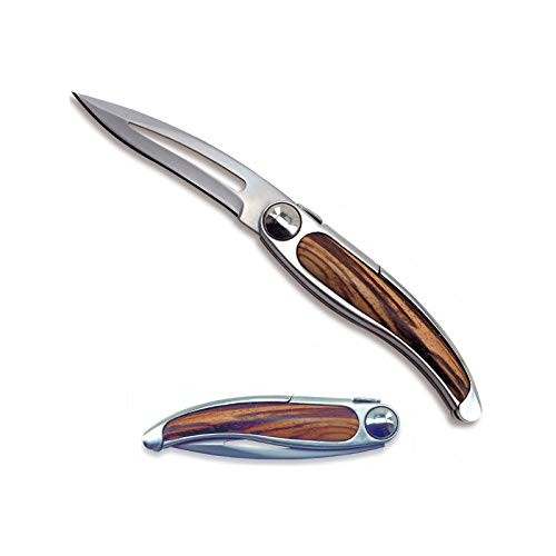 LAGUIOLE Couteau Design pliant, le nouveau design des couteaux Laguiole, PRIX EXCEPTIONNEL - manche bois clair exotique, avec la lame affinée et la robustesse d'un Laguiole, c'est le partenaire indispensable pour tous les jours - 22cm déployé