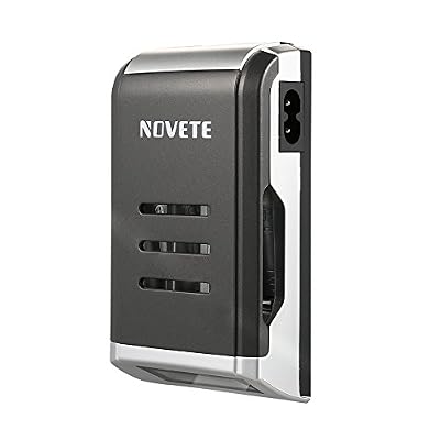 Novete Chargeur Universel de Piles Novete Defensor Charge lente avec puce intégrée de protection contre les surcharges et les survoltages Chargeur de piles rechargeable polyvalent écran LCD Pour Ni-MH/Ni-Cd Type AA/AAA