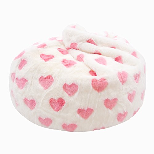ICON Large Childrens Bean Bag Classic - Luxury Faux Fur Bean Bags - Designer Bean Bags (Hearts)
