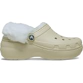 Crocs Classic Platform Fuzz Lined Clog Kadın Terlik, 212854-2Q9