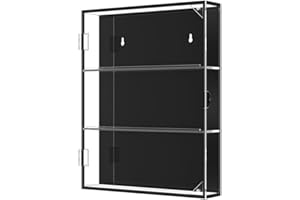 FACULX Vitrina montada en la pared, vitrina con estantes, vitrina de gabinete para adornos de oficina en casa, colección de recuerdos (A)