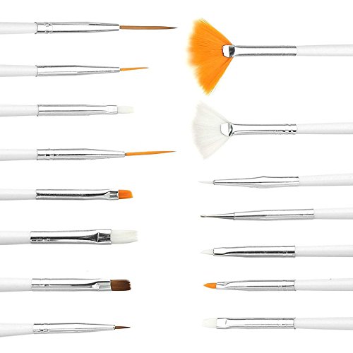 Cadrim 20 Stück Nail Art Pinsel + Punktierung Werkzeuge,Nail Art Design Malerei Zeichnung Pinsel-Punktierung Detaillierung Pen Werkzeug Set,Schönheits-Anstrich-Polnisch-Bürsten und Punktierung Stift-Werkzeug-Set für natürliche, Falsch, UV- und Gel-Nägel - 2