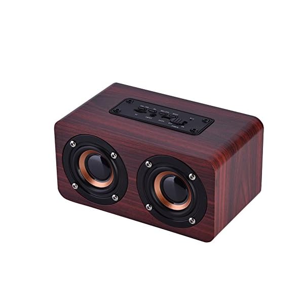 Drahtloser Bluetooth-Lautsprecher, tragbarer Mini-Bluetooth-Lautsprecher aus Holz Drahtlose Bass-Stereo-Lautsprecher mit 2 Hupen für Mobiltelefone, Tablet, Computer – Bild 3