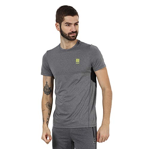 ROCK.IT Grey Printed Round Neck Swift Dri T-Shirts