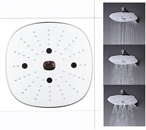 STARBATH Large 10 Inch Square Rain Shower Head Multi Function ABS Rainall Showerhead Wall Mounted, Chrome