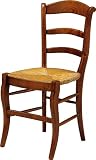 Material principal: cerezo Destock Meubles Sillas Cerezo 3 peldaños Asiento Paja (X2)