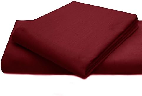 Dulce Lino Easycare &amp; Long Lasting Pollycotton Fitted Sheet. (Wine, Pillow Pair)