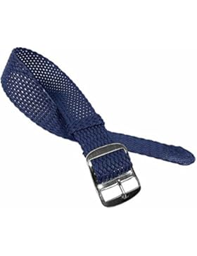 Eichmüller Ersatzband Uhrenarmband Perlon / Textil Durchzugsband Blau 518, Stegbreite:20mm