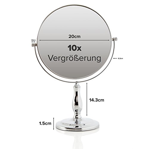 Lumaland formschöner Standspiegel Kosmetikspiegel 10fach Vergrößerung - 5