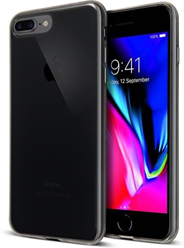 iPhone 8 Plus Case, Space Grey Soft Silicone TPU Case and Screen Protector for iPhone 8 Plus and iPhone 7 Plus Cover [Grey][5.5"], CaseTek TM