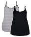 Intimate Portal Snuggle-Touch Cotton Maternity Nursing Cami Tank Black Black Stripes S