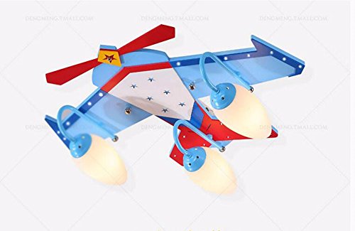 Preisvergleich Produktbild LighSCH Persönlichkeit Flugzeug Lampe Kinderzimmer Deckenleuchte Schlafzimmer Lampe junge Mädchen Schlafzimmer Blau Fernbedienung 60*50*26cm