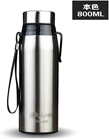 GFEI Large capacity thermos cup, ladies' water bottle / thermos bottle, outdoor travel cup, portable sling cup,Ecru 800ml