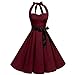 Produktbild JYJM 2018 Abendkleider lang Winterschuhe Damen Strickkleider für Damen Kleid Frauen ärmellose Feste Reißverschluss Hepburn Vintage Swing High-Taille Plissee Kleid sexy Kleider Damen Party Kleid