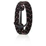 Skipper Anker-Armband mit Schwarzem Edelstahl Anker für Damen und Herren - Schwarz/Rot 6972