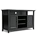 Produktbild Simpli Home AXCAMH-TV-BL Amherst TV Media Stand, Holz, schwarz, 137.16 x 48.26 x 81.28 cm