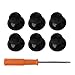 Produktbild Junlinto, 6 STÜCKE 3D Analog Joystick Thumbsticks Kappen Schraubendreher-Werkzeugsatz Ersatz-Kits Schwarz für Xbox One X Elite S Controller Ersatzteile