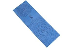 FANSU Serviette de Yoga avec Coins de Fixation Pliable Mat Tapis de Yoga Antidérapant et à Séchage Rapide Ultra-léger Voyage pour Le Yoga Chaud, Le Pilates et l'entraînement