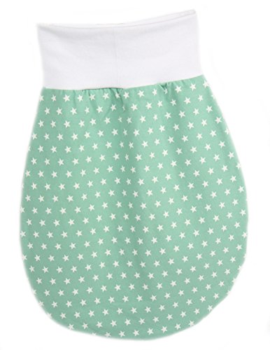 Schlafsack Strampelsack Pucksack LILAKIND Frühling/Sommer Sterne Mint Weiß