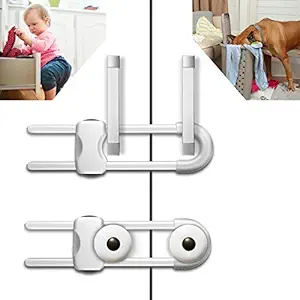 6PCS Sliding Cabinet Door Locks, U-Shaped Child Safety Locks, Multifunctional Cabinet Handle Lock for Drawers, refrigerators, and Closets