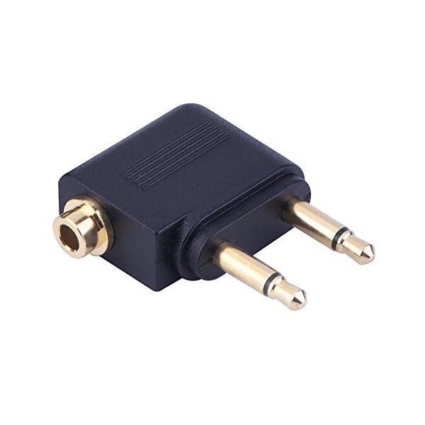 3 Stück Flugzeug Adapter Airline Adapter Gold überzogen Airline Airplane Flight Adapter für Kopfhörer – Bild 3