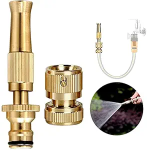 Exotic Mall Brass Nozzle Water Spray Gun Water Jet Hose Nozzles Hose Pipe Spray Gun High Pressure Water Gun For Car,Bike,Window Cleaning Sprayer And Plants Sprayer (Without Hose Pipe)