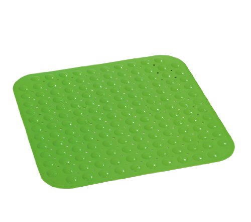 WENKO 18947100 Duscheinlage Tropic Green - Rutschstopp, Saugnäpfe, Kunststoff, Grün
