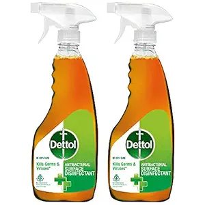 Dettol Liquid Disinfectant Cleaner Surface Sanitizer Spray ? 500ml | Multipurpose ? Kitchen Cleaner Spray, Bathroom Cleaner, All Purpose Surface Cleaner| Kills Germs, Removes Dirt, Pack of 2