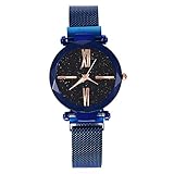 CLOOM Damen Uhr Fashion Women Crystal Golden Stainless Steel Analog Quartz Wrist Watch Damen Uhr Silber/Elegante Edelstahl Armbanduhr mit Strasssteinen Lady Elegante Luxusuhr Damen Armbanduhr (D)