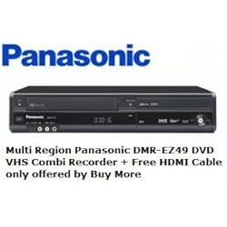 Multi región Panasonic DMR-EZ49VEBK grabadora de DVD VHS Combi + Free Cable HDMI Chapado en Oro Solo ofrecido por Comprar más