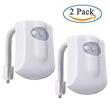 WC Nachtlicht, Diealles LED Toilette Licht WC Nacht LED Toilette Lampe 8 Farbewechsel Nachtlichter Toilette Nacht Lightbowl Motion Sensor LED Lampe Batteriebetriebenes für Kinder Eltern im Badezimmer, Hause (2 Stück)
