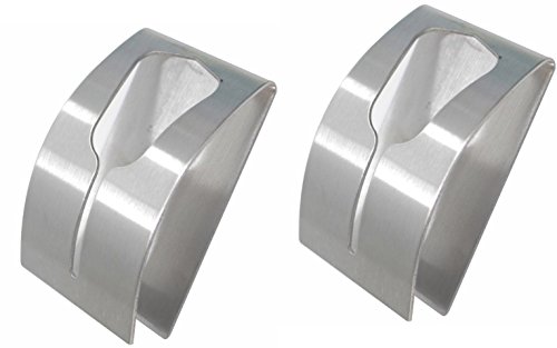 Handtuchklemme Selbstklebend aus Edelstahl 75 x 50 mm in Silber (2stk)