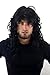 GLAMOUROUS Quality Man Unisex Wig Glam Rock Rocker Metal LONG backcombed curly curls BLACK voluminous GFW806-1B 55 cm
