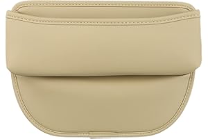 Goujfol Organizador Gap Asiento Coche, Organizador Asiento Coche, Caja Almacenamiento Lateral del Coche, Bolsillo Organizador De Caja de Cuero de La PU para Las Gafas de Sol y Las Llaves (Beige)