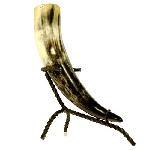 Trinkhorn ca. 0,5l mit Trinkhornständer Methorn mit Horn Ständer