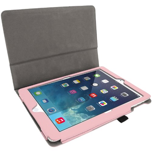 igadgitz Pink Rosa PU Ledertasche Hülle Folie für Apple iPad Air 2013 Mit Multi-Winkel Betrachtungs-stand + Auto Sleep/Wake + Displayschutzfolie - 4
